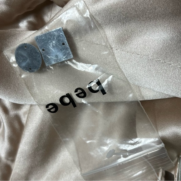 Bebe Size XS Y2K Heavy Beaded Silk Plunging Blouse - Picture 10 of 10